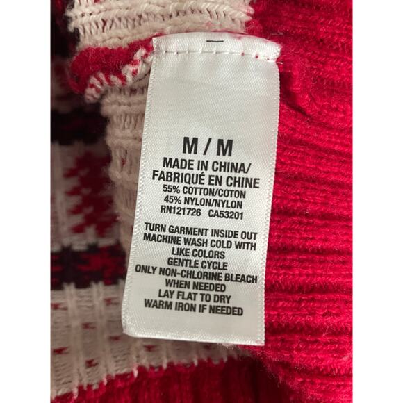 Prince & Fox Red Fair Isle Reindeer Christmas Sweater Medium - Picture 8 of 9